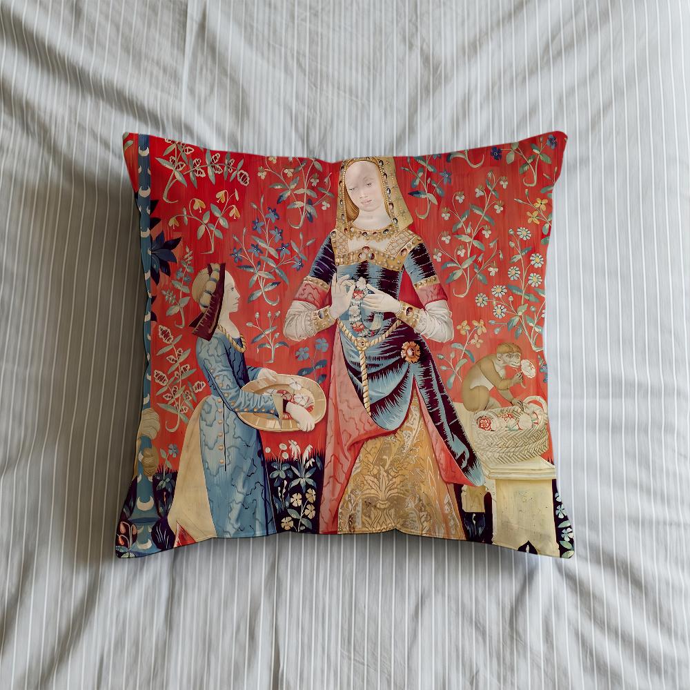 Cushion Medieval Cover Soft Maiden Unicorn Case And For Sofa Living Room Home Comfortable Office Decor Protective Pillow Covers
