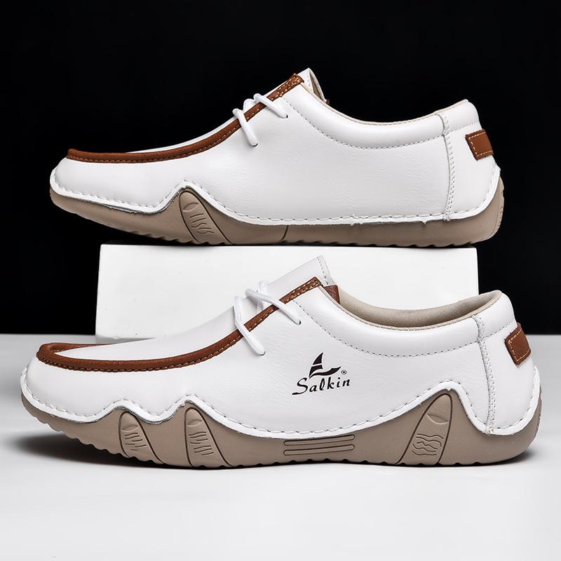 Fashion Quality Outdoor Bottomed Comfort Anti Slip Walking Sports Shoes Fashionable Men's Leather Loafers Versatile Travel Driving Shoes