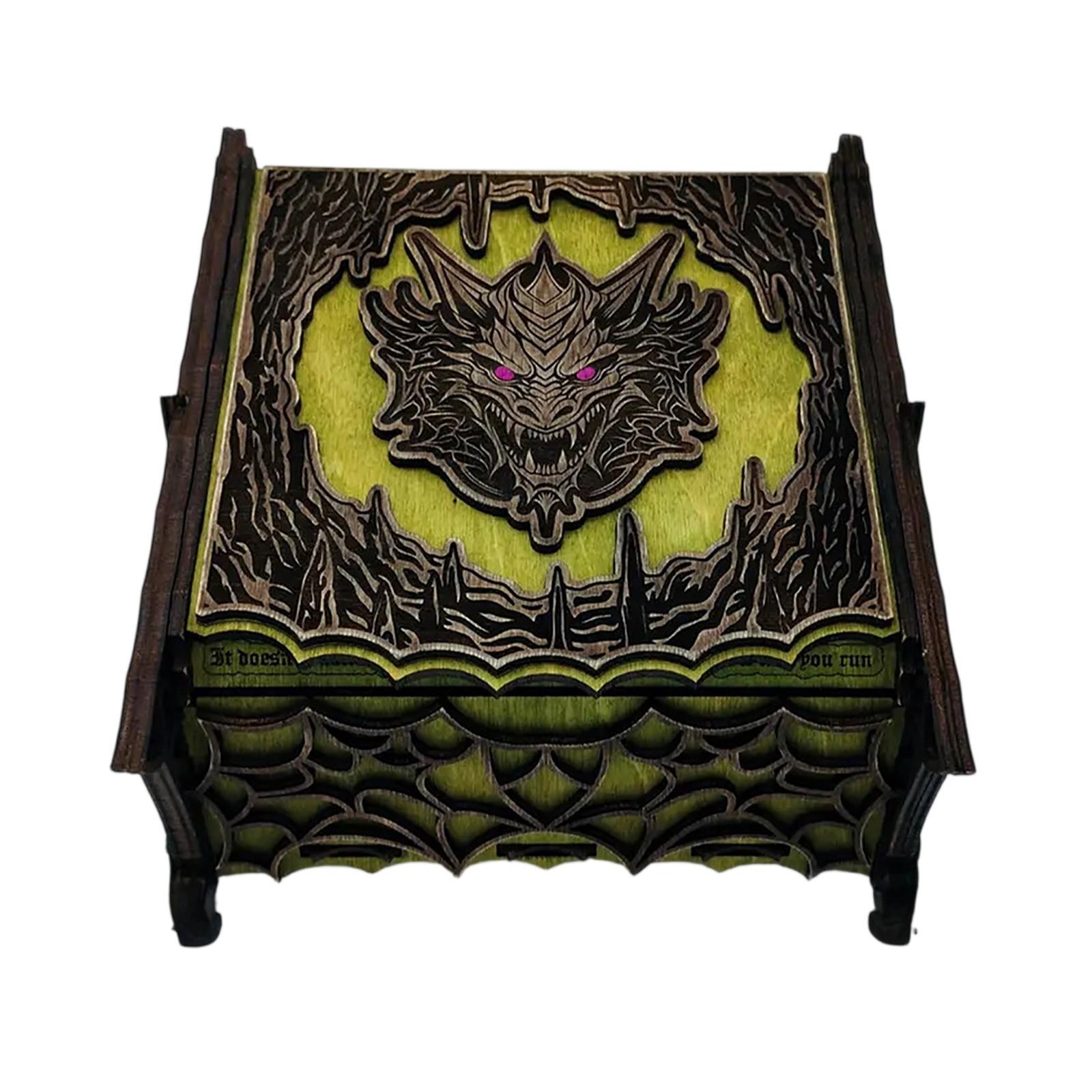 

Резной деревянный ящик для хранения в виде тотема дракона – декоративный органайзер в винтажном стиле One Size