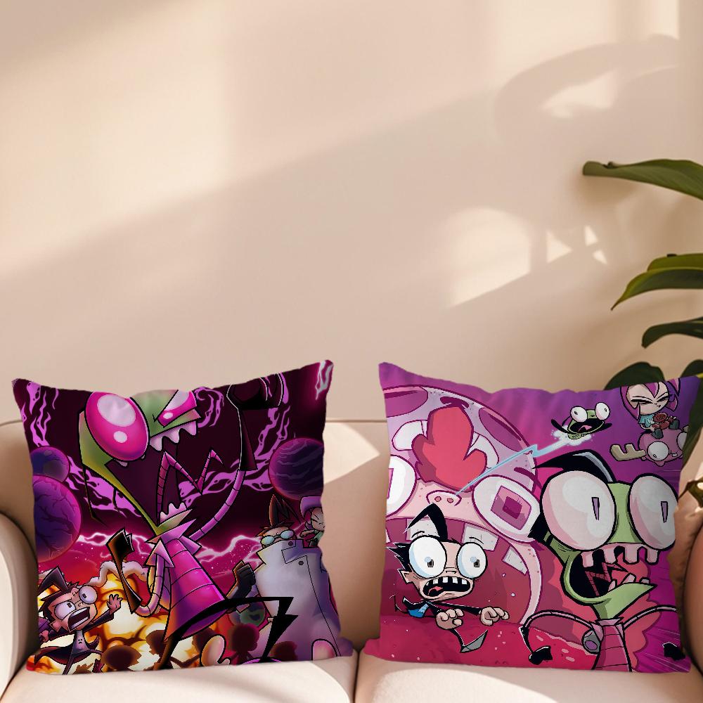 Cartoon Invader Zim Cool Pillow Case Sofa Living Room Bedroom Headboard Backrest Cushion Square Cushion Nap Time