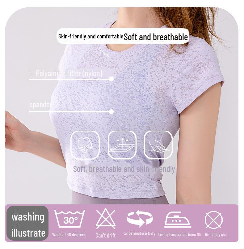 Damen Sommer Mesh Kurzarm Twist Yoga Top