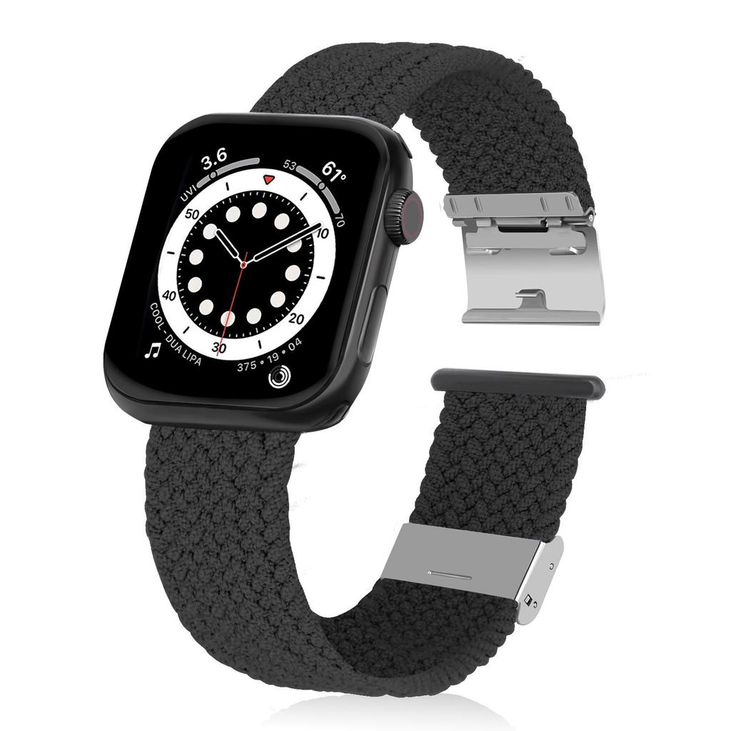 Adjustable Braided Watch Bands for Apple Watch Series Ultra 9 8 7 Folding Clasp Nylon Strap for IWatch 4 5 6 38 40 42 44 41 45 49mm Bracelet