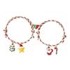 2pcs/set Christmas Tree Merry Christmas Bracelet Mistletoe Couple Xmas Bracelet  Christmas Gift