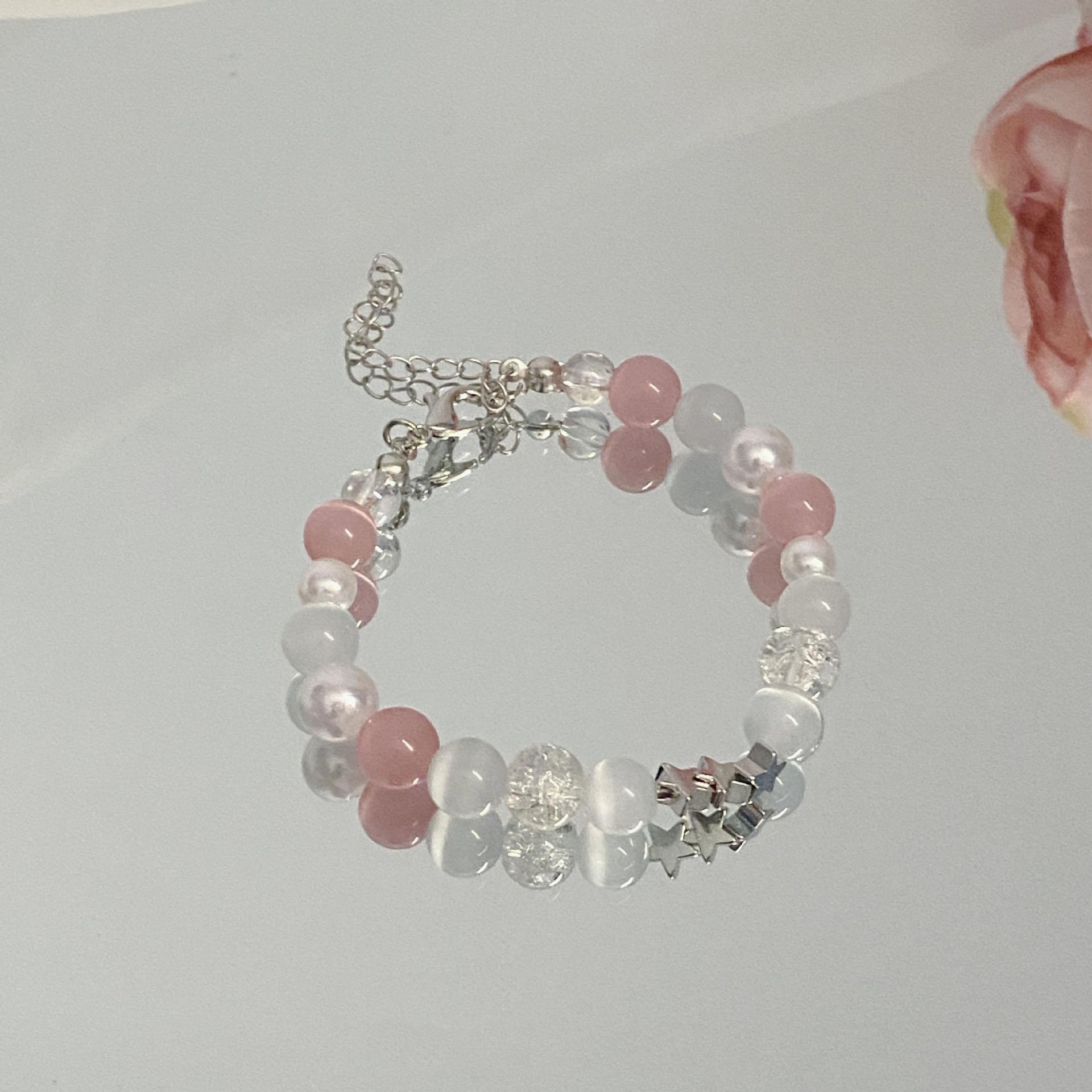 

Модный пятиконечный браслет из жемчуга и бисера, регулируемый браслет со стеклянным шаром в форме звезды, ювелирное изделие в подарок