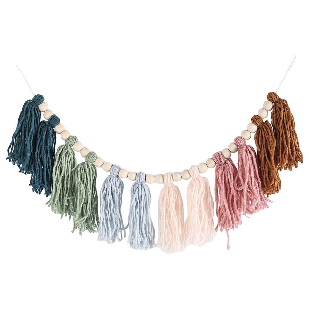 Cotton Tassel Garland Pastel Banner Addition To Nursery Room Girls Bedroom Accessories Easy Hanging