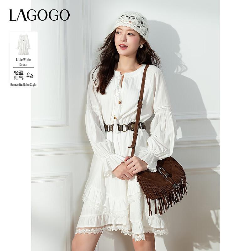 LAGOGO Women s Tiered Midi Dress L