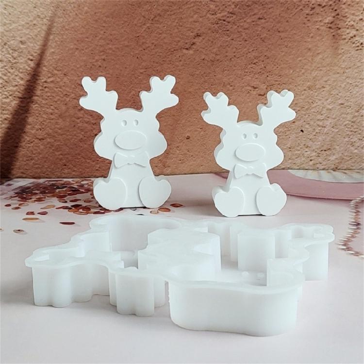 Holiday Themed Elks Silicone Casting Mold Easy Demolding Design For Resin Projects Christmas Party Decoration DIY