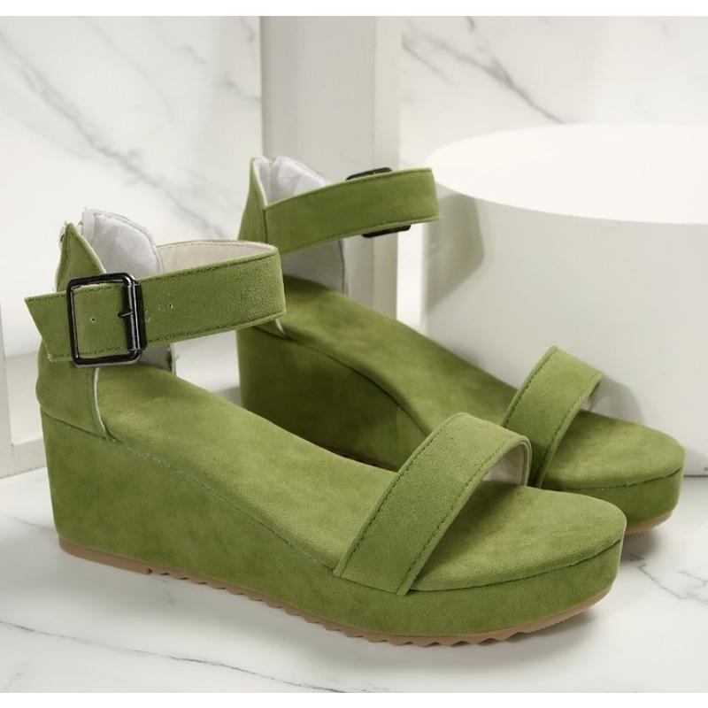 Mode Nya Populära Damskor Platåsandaler Dam Peep Toe Höga Kilklackar Ankelspännen Sandaler Espadriller Kvinnliga Sandaler Skor