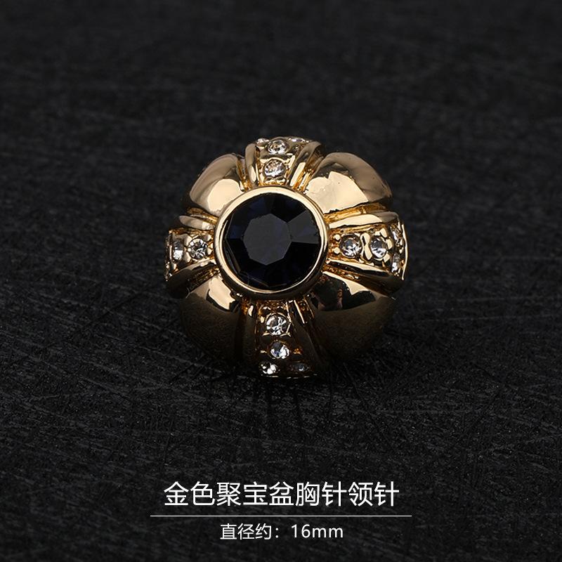 Gift Box Men'S Fashion Temperament Crystal Brooch Collar Pin Suit Brooch Collar Pin Trend Corsage