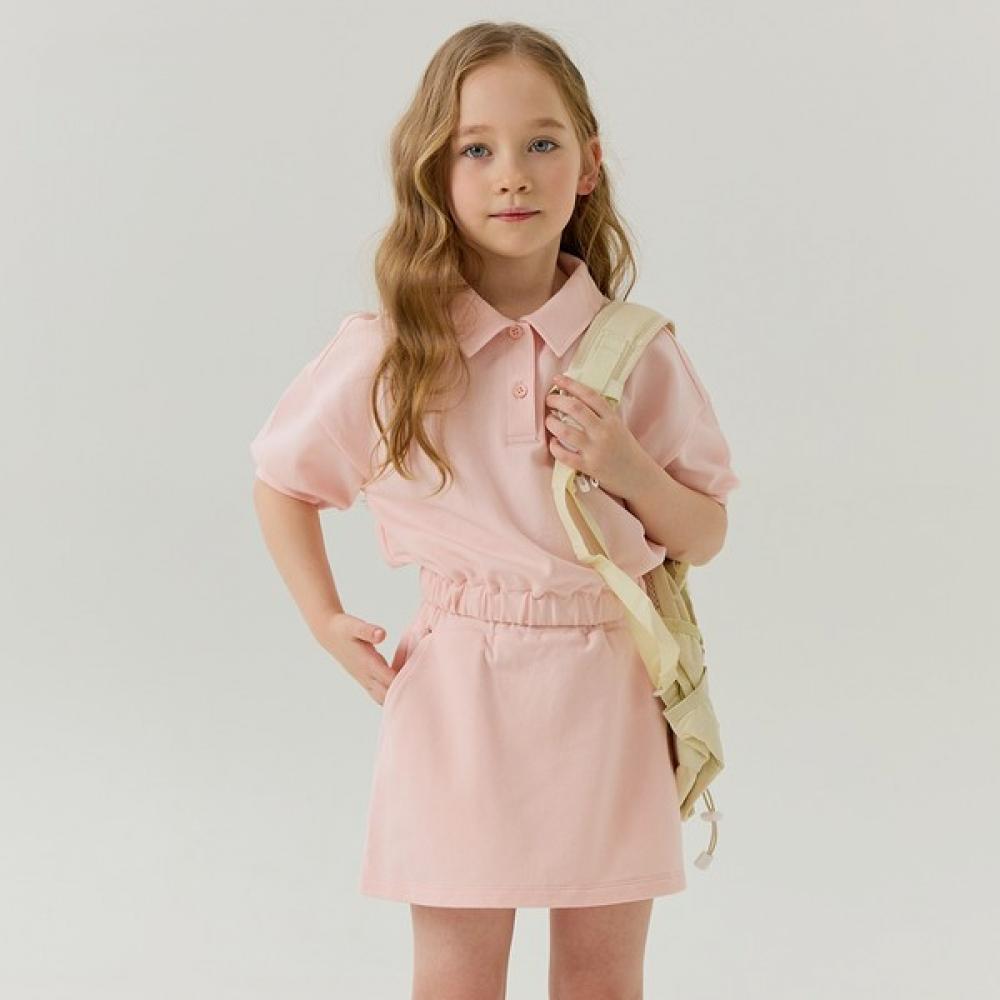 

[olivan] Укороченный топ с коротким рукавом и юбка, костюм из 2 предметов, 2 цвета Pink/110