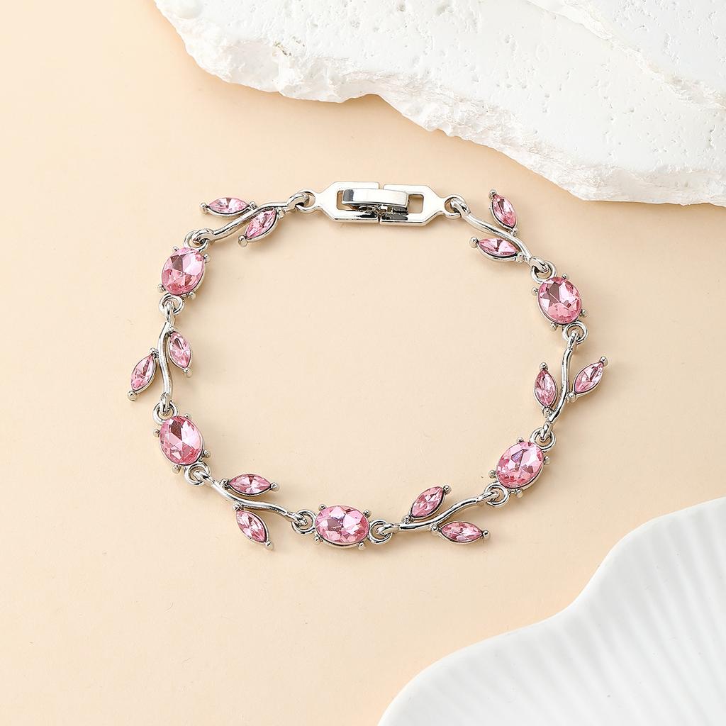 Resoul Gold Plated Crystal Tulip Bracelet Tulipe Flower Rhinestone Charm Bracelet Fashion Jewelry Summer Bracelet