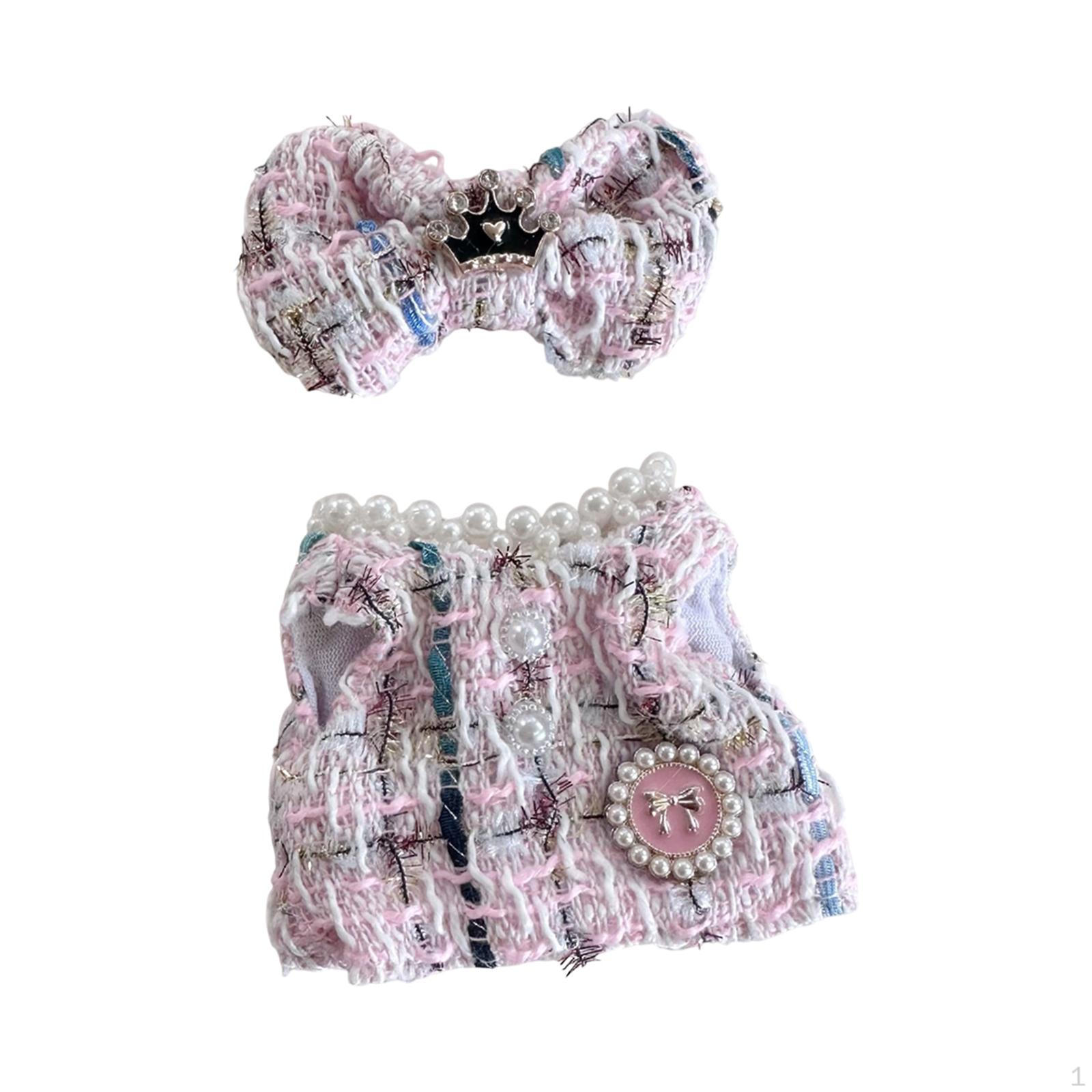 

15 см Кукольная одежда, плюшевые аксессуары, комплект кукольного платья, милый розовый