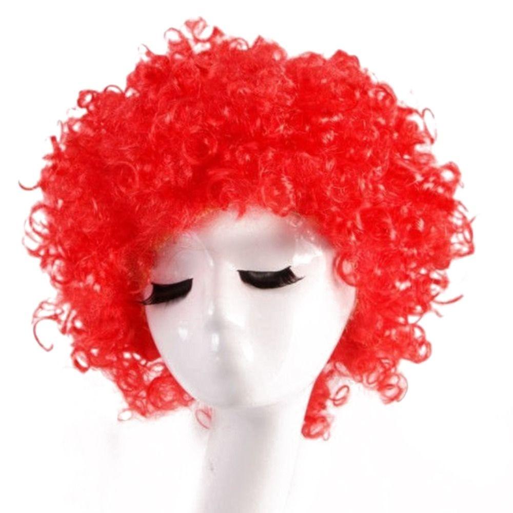 Rainbow Football Fans Wigs Synthetic Wigs Halloween Cosplay Hairs Afro Curly Clown Wigs Kids