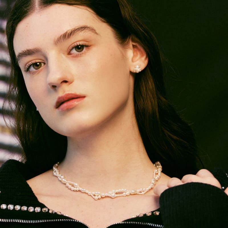 VINTAGE HOLLYWOOD Bubble Mix Pearl Necklace_VH249ONE006M