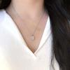 Rechteckiger Moissanit-Anhänger Halskette Damen Sterling D-Farbe 1 Karat Oder 2 Karat Im Labor Hergestellter Edelstein Modeschmuck