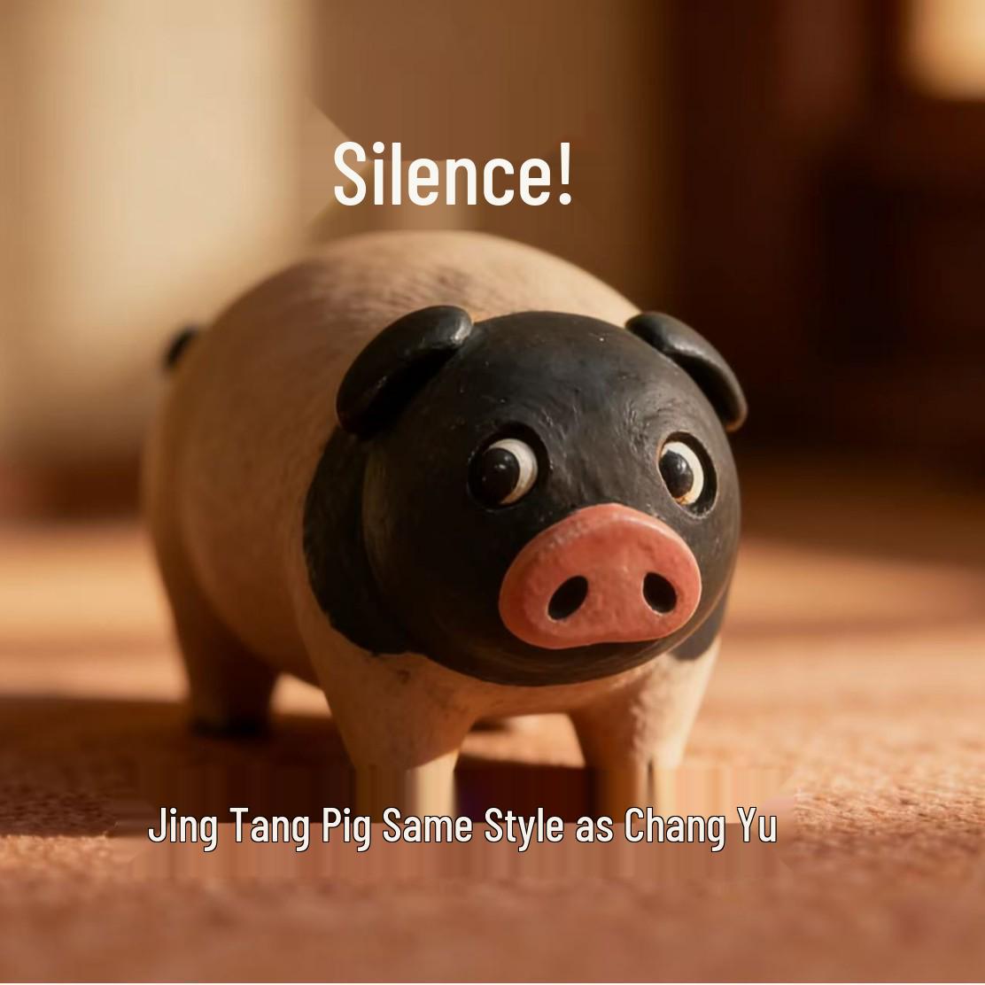 Zhu Yu Zhang Linghe Tian Xiwei Style Carved Wooden Pig Pendant Ornament 3D