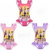 20828 Kids Girls KPOP Rumi Zoey Mira Sajaboys Print Ruffle Sleeveless One-piece Swimsuit Swimwear