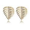 Exquisite Leaf Metal Earrings For Women With Dazzling Gemstone Inlays