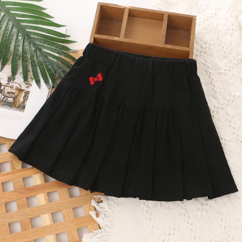 2025 Girls' Summer Pleated Half-Skirt with Built-in Shorts