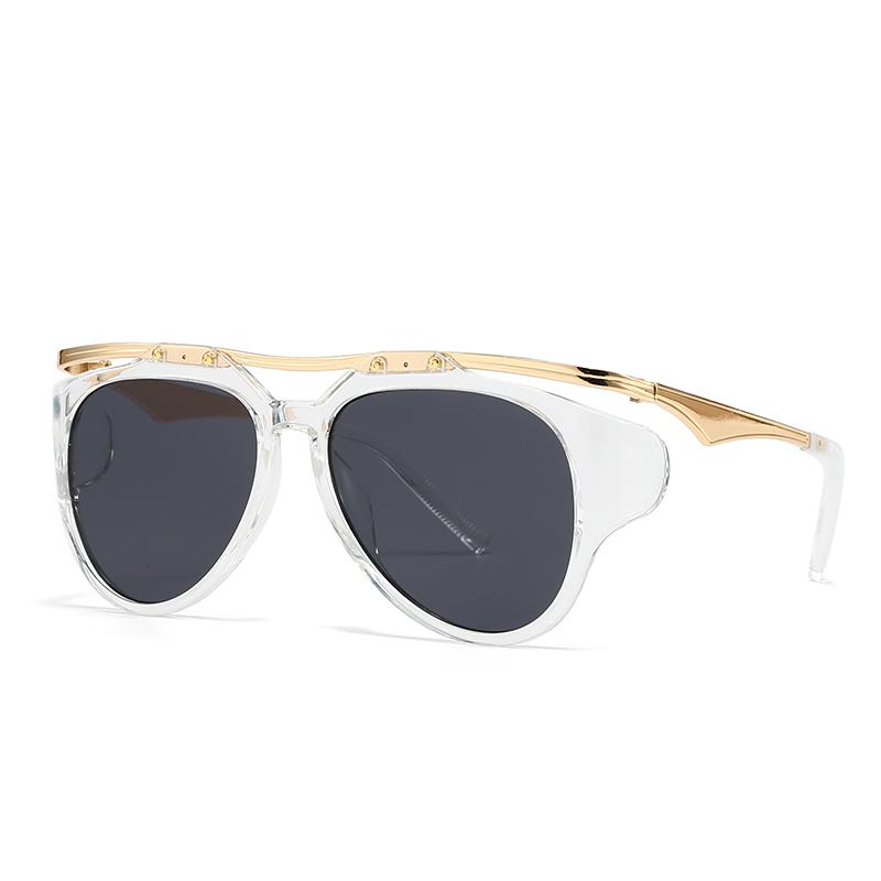 Außenhandel Beliebte Sonnenbrille Europäische und amerikanische Straßenfotografie Ins Beliebtes Modell Geometrischer Metallrahmen S