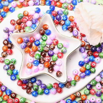 100Pcs Acrylic Small Beads Loose Beads 8mm Colored Bracelet Fashion DIY Necklace Making Accessories