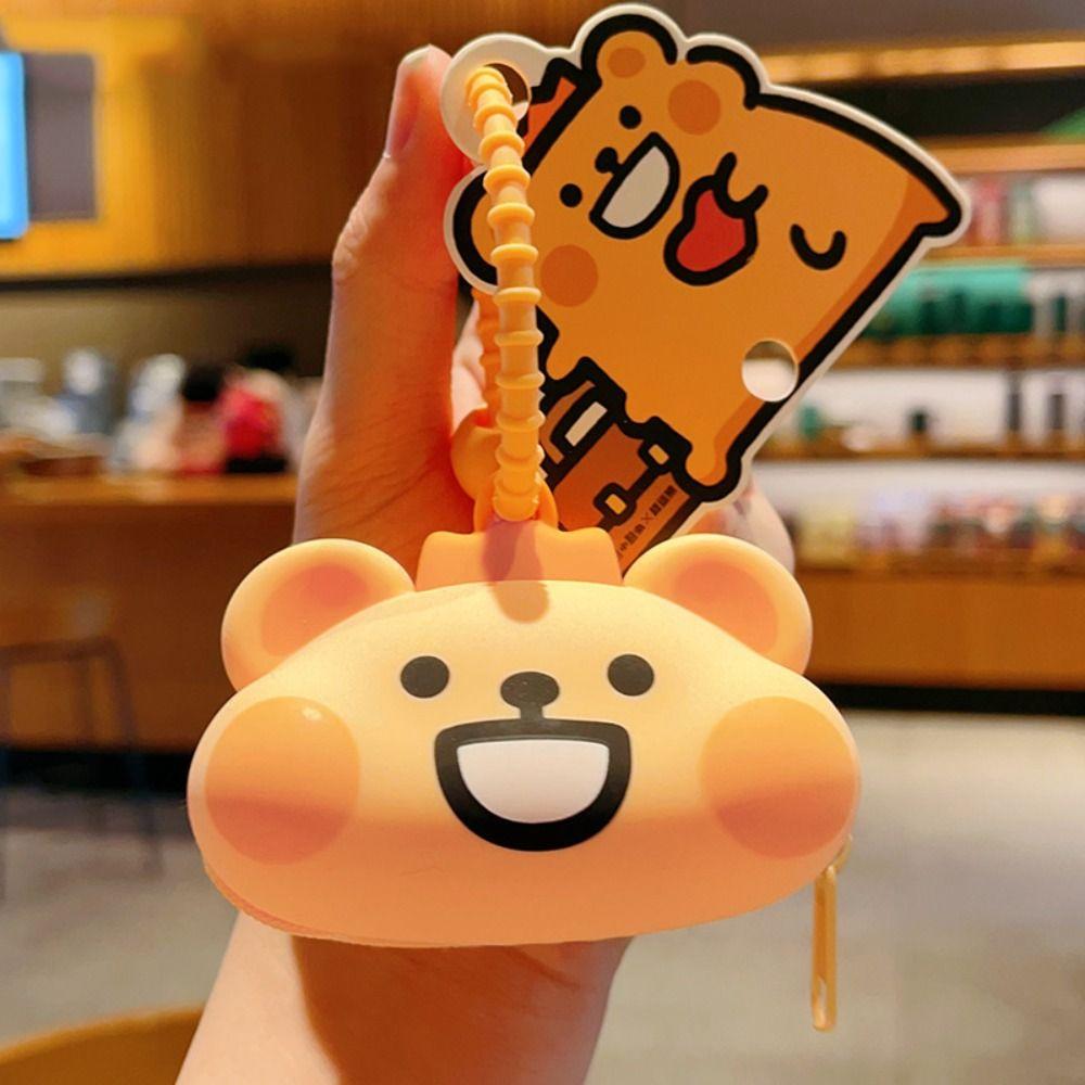 Dust-proof Bear Coin Purse Keychain Key Case Cartoon Earphone Storage Bag  Children Girl