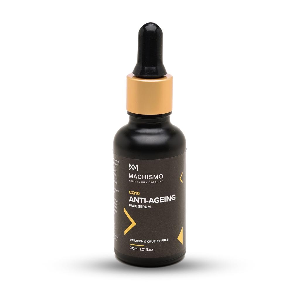 MACHISMO Anti Aging Serum | With CQ10 to Reduce Fine Lines & Wrinkles For Younger Looking Skin | Oil-Free, Hydrating, Daily Serum for Men