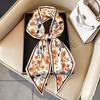 Small long thin bevel silk scarf Women's ethnic style belt Tie hair belt Tie bag ribbon tie yarn scarf Thin scarf