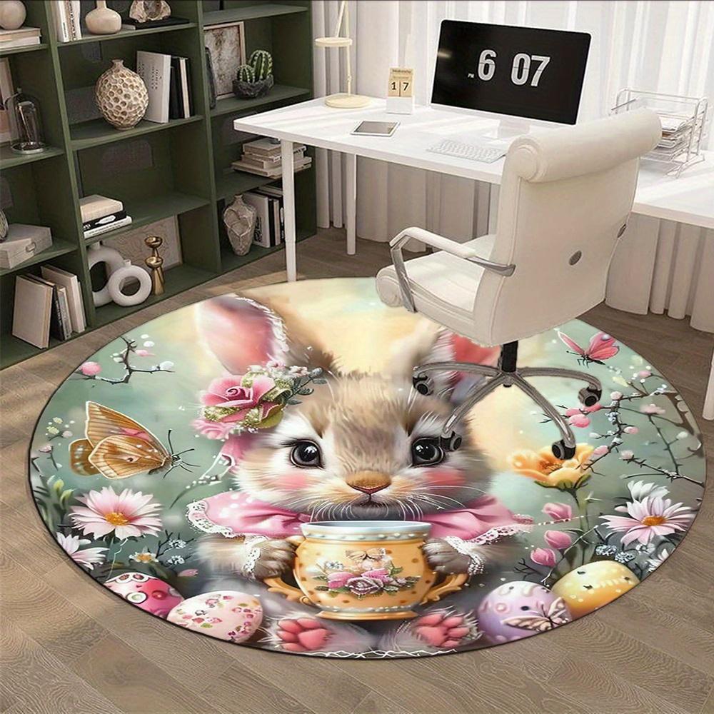 Butterflies And Flowers Painting Fashion Rug Nonslip Carpet Office Chair Mat Design For Office Decor Home Living Room Bedroom Giftt1