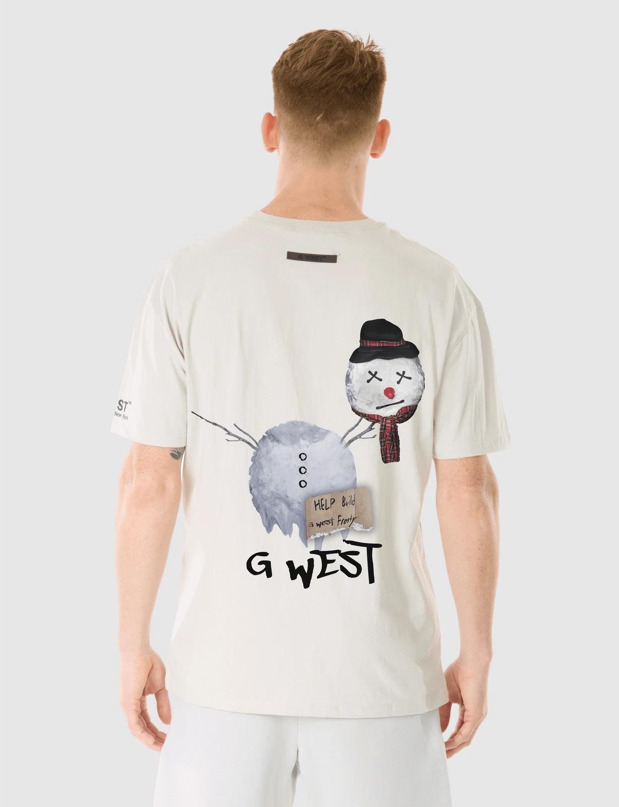 G WEST MELTING SNOWMAN T-SHIRT - GRAY VIOLET S