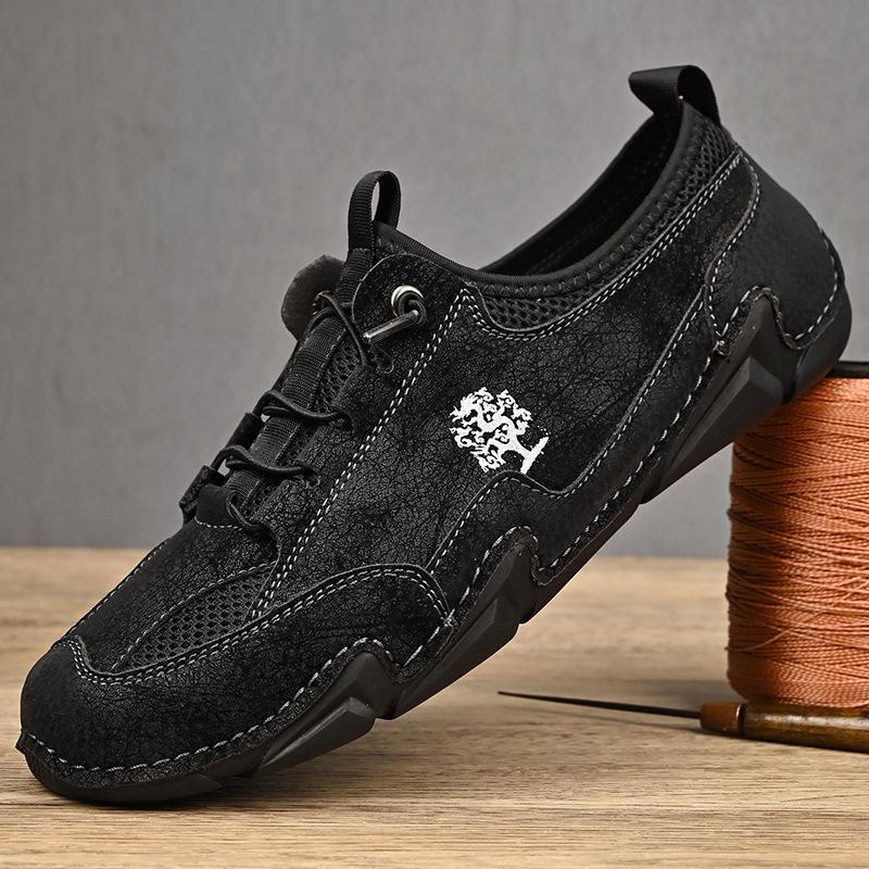 

Large size breathable mesh men s shoes fashionable casual outdoor shoes comfortable and versatile 46 чёрный