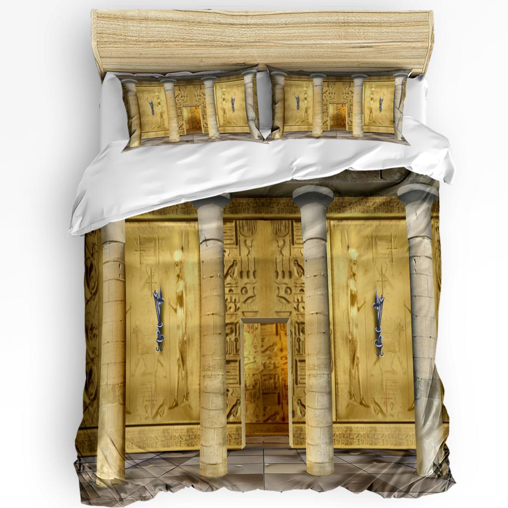 3Pcs Bedding Collection Cleopatra Egyptian Queen Culture Home Textile Duvet Cover Pillow Case Boy Kid Teen Girl Bedding Covers Collection