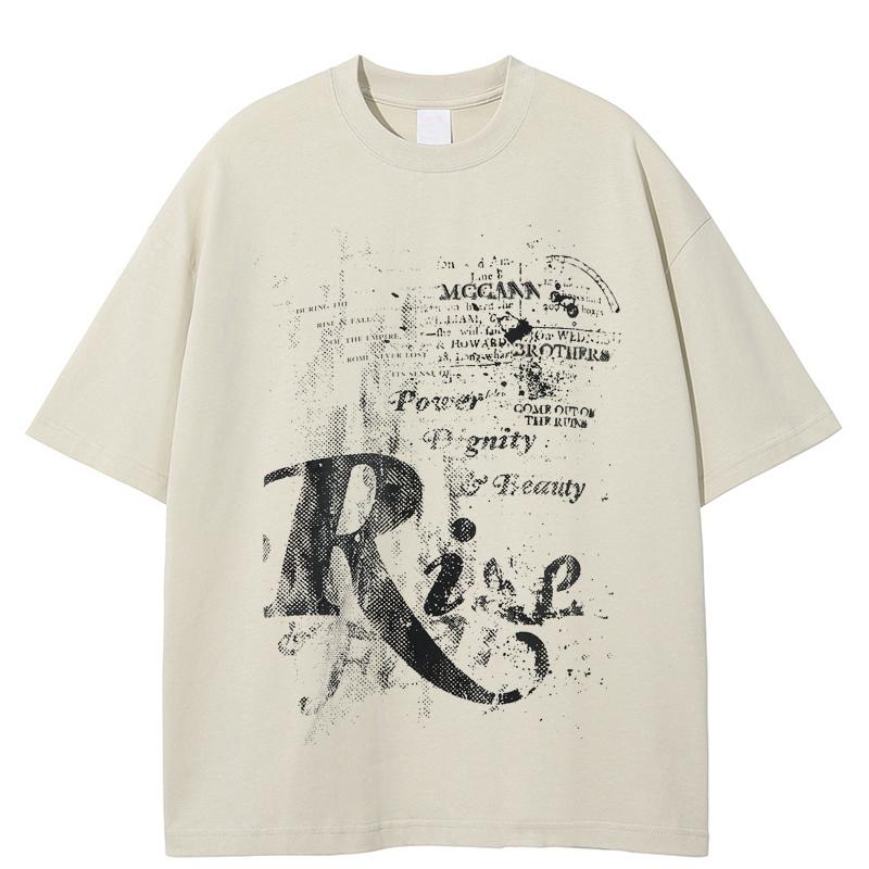 

Grunge Distressed White Graphic Tee Vintage Rise Halftone Print Short Sleeve XXL хакі
