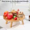 Camping Small Table Fruit Red Wine Camping Wooden Tray Dinner Plate Folding Round Wine Table Outdoor Fireplace Wooden Tray