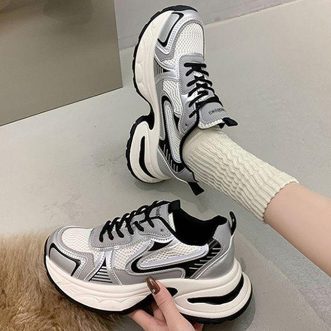 Fried Street Dad Shoes Girl 2025 Summer New Thick-soled Mesh Lightweight Soft-soled Versatile Sports and Leisure Shoes ins Tide