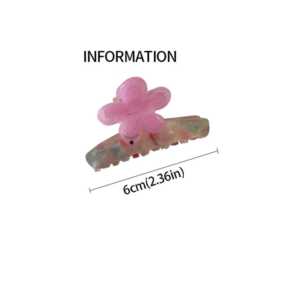Creative Hairpin Acetic Acid Hair Claw Colorful Floral Design Acetate Shark Clip Large Korean Style Flower Hair Clip Vacation