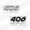 1Pc 3D Metal Sticker For  406 407 Emblem Letters Badge Decoration Rear Trunk Stickers Car Styling Accessories