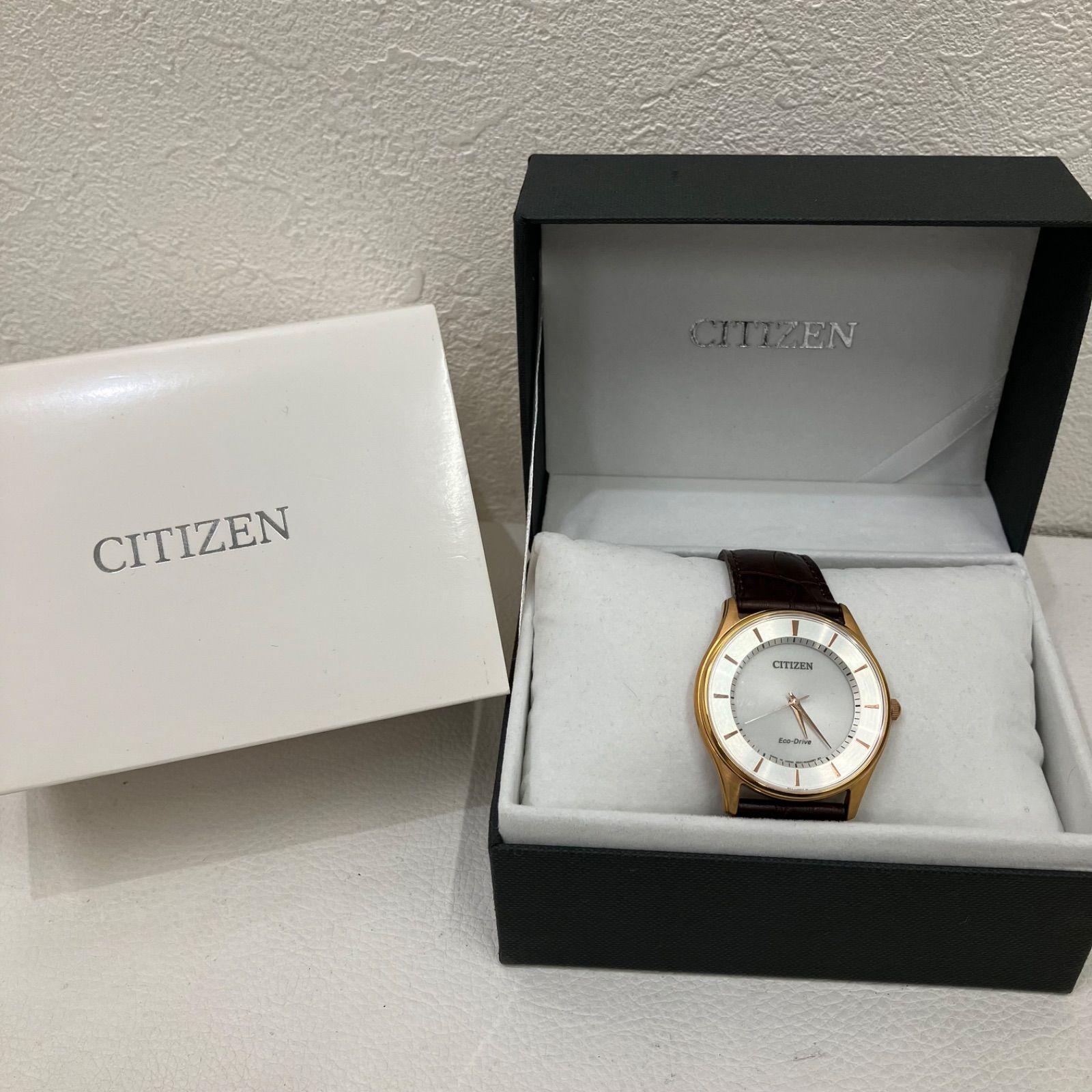 D9263 CITIZEN Citizen E031-S103738 Eco Drive Watch Quartz Watch Solar Battery Leather Brown Dark Brown