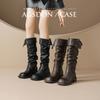 Augustine Boots Women's 2025 New Autumn and Winter Merad Small Men Two Wear Pile Boots Tall Knight Boots