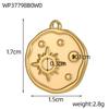 CARLIDANA Retro Geometric Jewelry Pendant Charms Stainless Steel Gold Plated Embossed Coin Moon Sun Jewelry Accessories Earrings