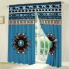 2PCS Hu Qing Ethnic Printed Curtains   Pole Bag Polyester Material Design   Bedroom   Home Decoration