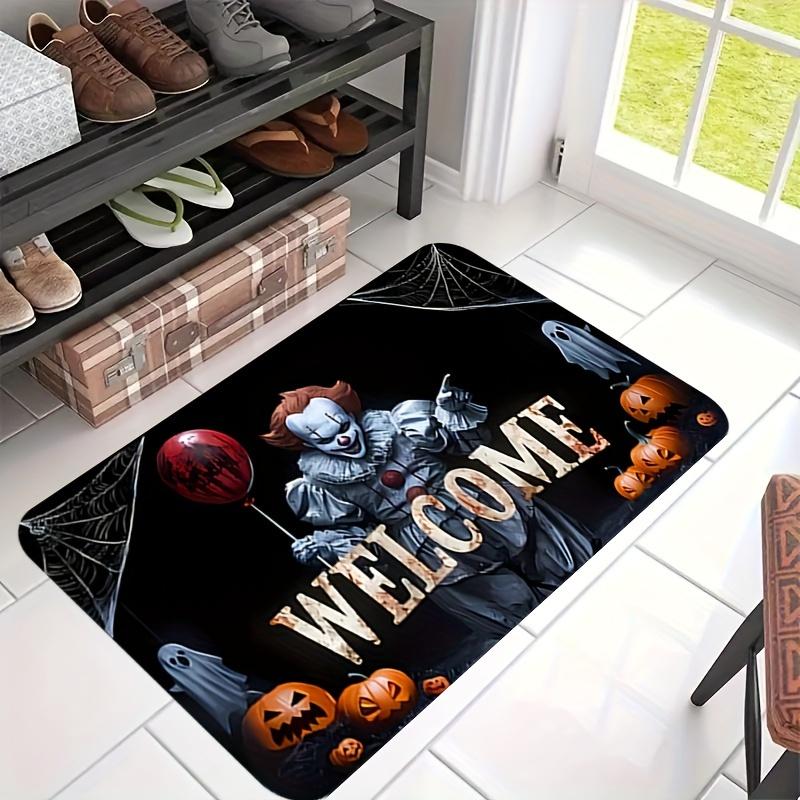 VIKAMA Halloween Clown Theme Carpet Non-Slip Creative Weird Party Entrance Living Room Dark Wind Holiday Atmosphere Decoration