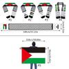 Vibrant Scarf with Palestine Flags Print Fringed Neck Scarf Palestinian Neckwrap