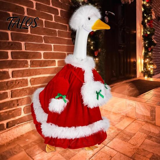 Halloween Goose Costume Ghost Outfit, Christmas Porch Apparel, Festive Thanksgiving Outfit for 23 Inch Statue, Outdoor Garden Yard Lawn Decoration