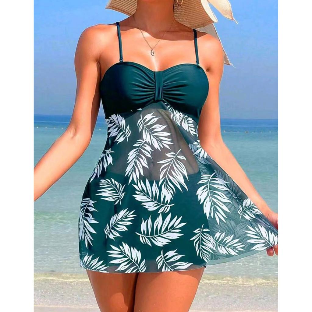 Swimsuit Split Flat Corner Pants High Waist Mesh  Swimsuit Women's