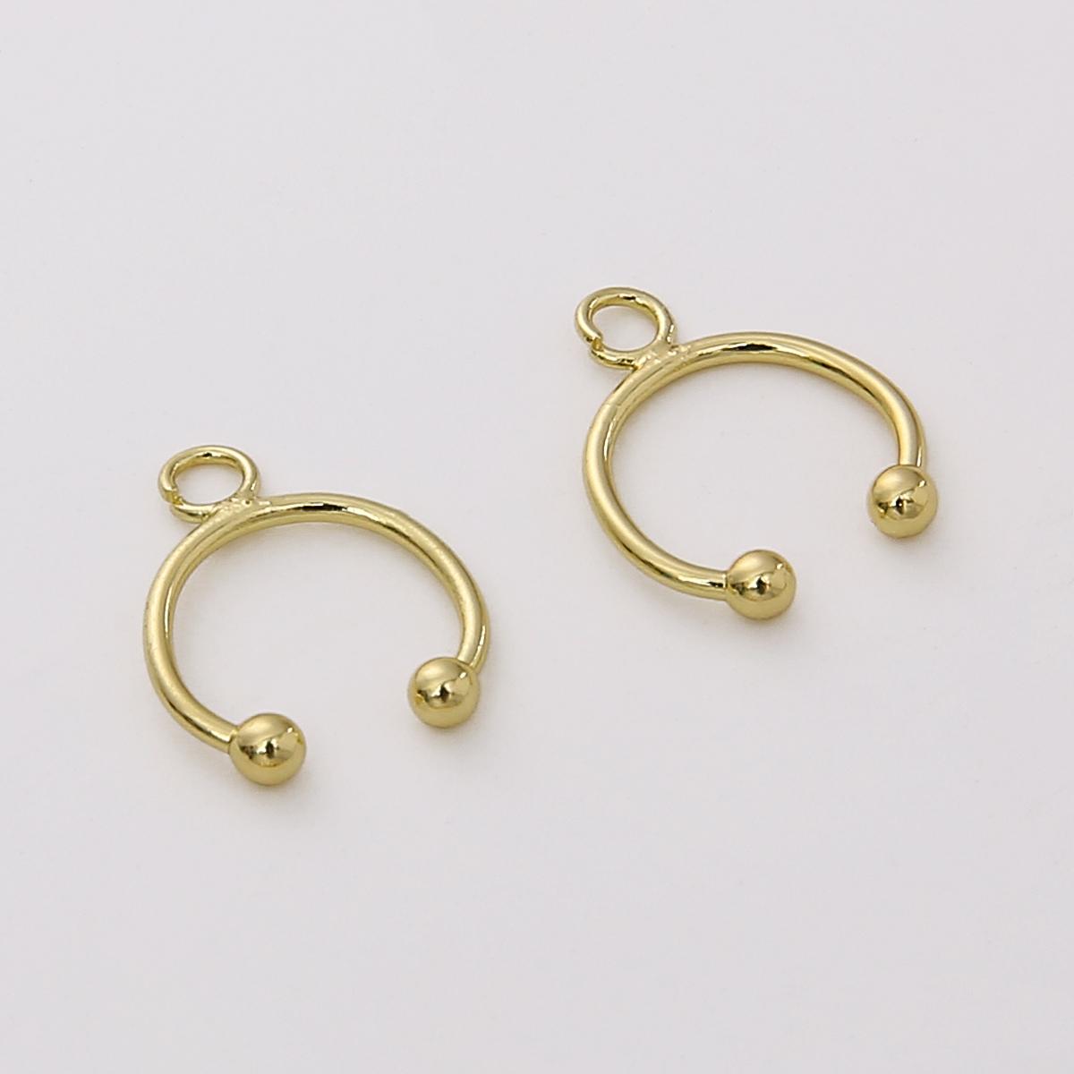 

1 пара латунных модных серег-крючков для женщин и девочек 12x15mm 2pcs/bag