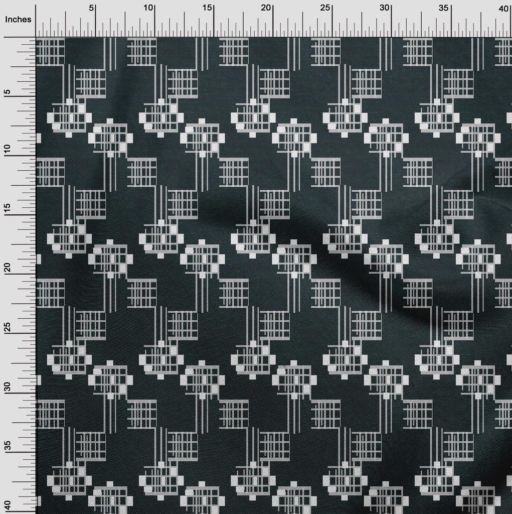 oneOone Cotton Flex Fabric Geometric Kasuri Fabric Prints By Yard 40 Inch