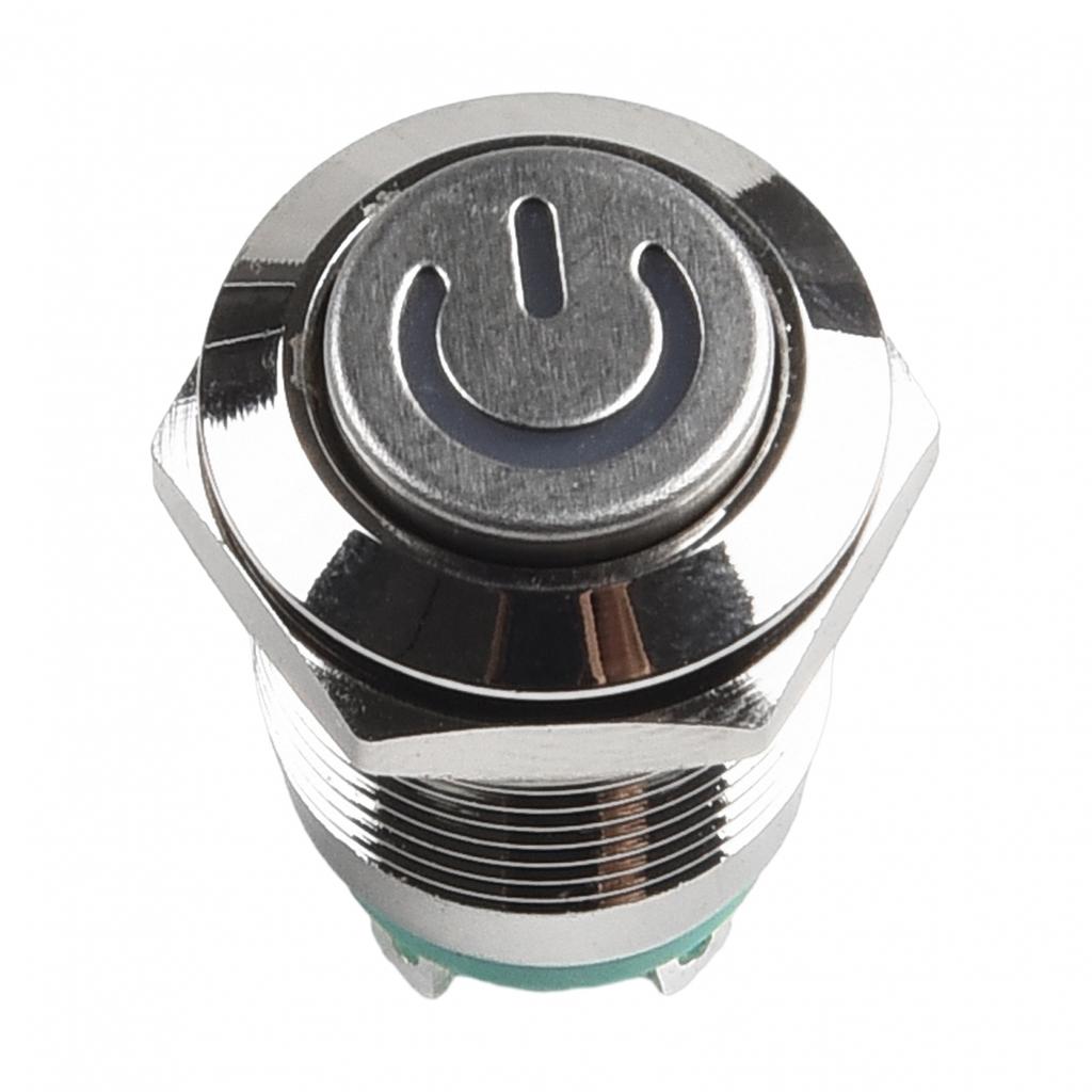 Power Button Switch DIY Equipment Green Metal Button