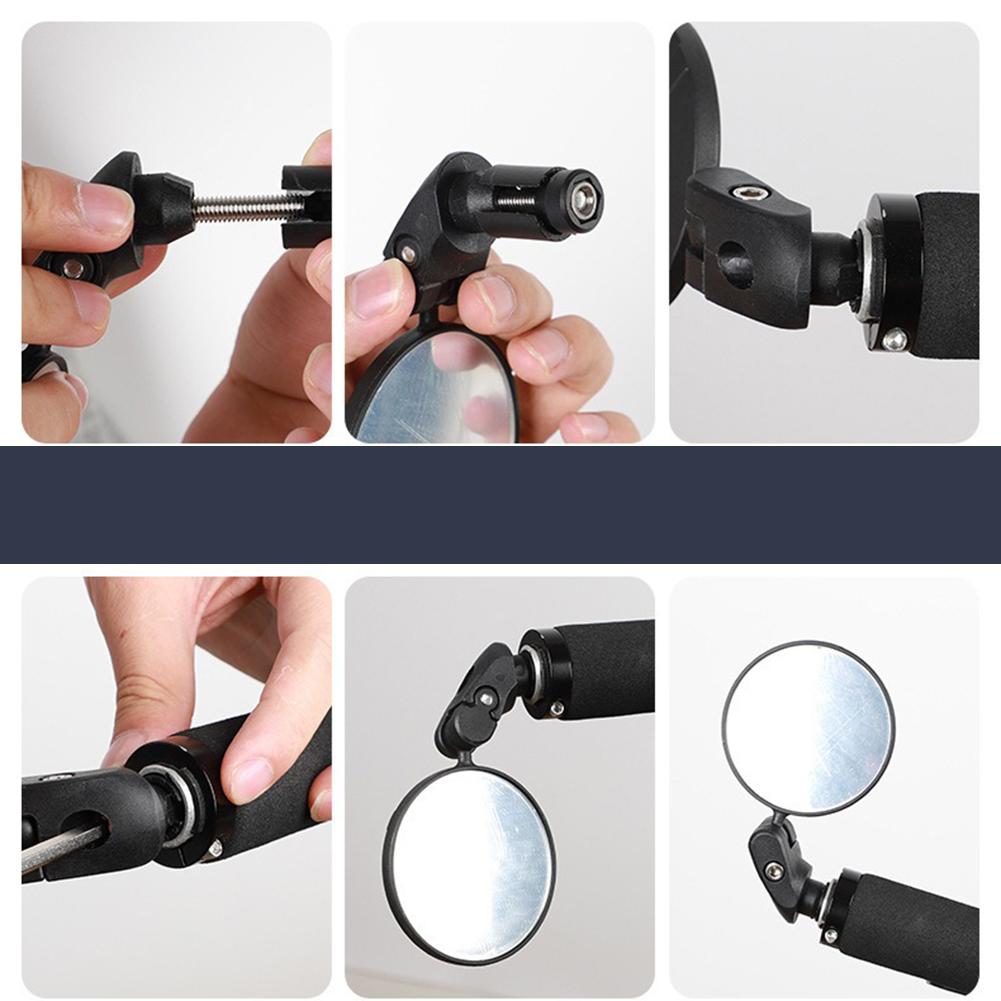 Bike Mirror, Bar End Bicycle Mirror, Safe Adjustable Rearview Cycle, Bicycle Rearview Mirror, Folding Convex Rear View Mirror, Round Motorbike Side Mi