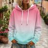 Women's Gradient Print Long Sleeve Hoodie with Hood and Pocket Casual Pullover Sweatshirt